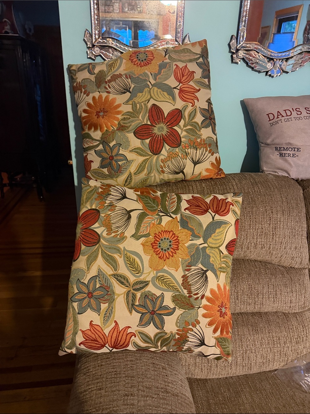 Set of 2 Throw Decorative Pillows 18” x 18” by 4”